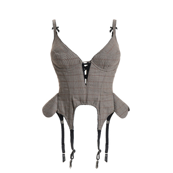 Maria Lucia Hohan Christa X Corset in Check | Sleeveless | Luxury Shoes 