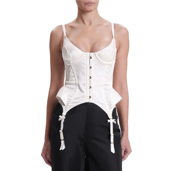 Maria Lucia Hohan Elea Corset in White | Sleeveless | Luxury Shoes 