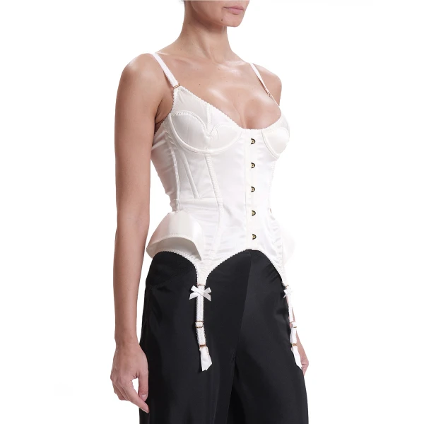 Maria Lucia Hohan Elea Corset in White | Sleeveless | Luxury Shoes 