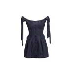 Maria Lucia Hohan Elvira Mini Dress in Navy Pinstripe | Mini Dresses | Luxury Shoes 
