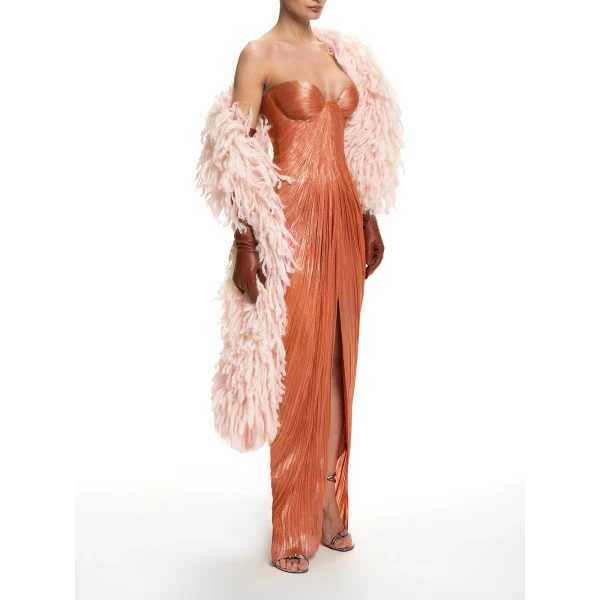 Maria Lucia Hohan Enya Fringe Scarf in Pink | Scarves | Luxury Shoes 
