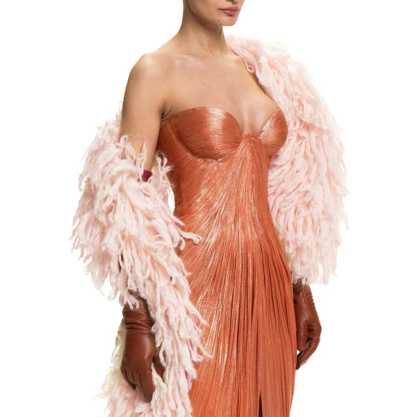 Maria Lucia Hohan Enya Fringe Scarf in Pink | Scarves | Luxury Shoes 