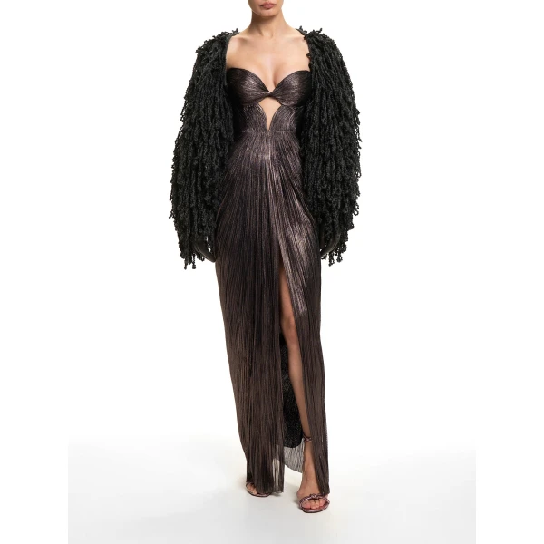 Maria Lucia Hohan Fussili Cape in Black | Scarves | Luxury Shoes 