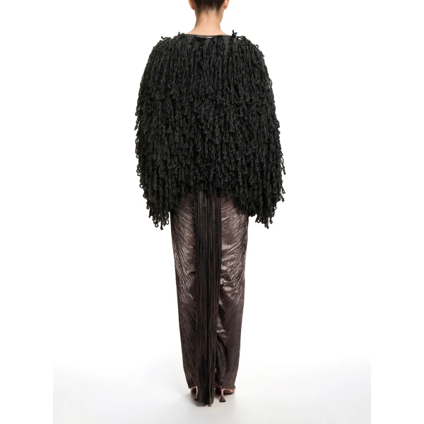 Maria Lucia Hohan Fussili Cape in Black | Scarves | Luxury Shoes 