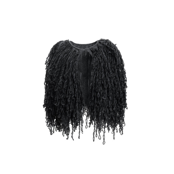 Maria Lucia Hohan Fussili Cape in Black | Scarves | Luxury Shoes 