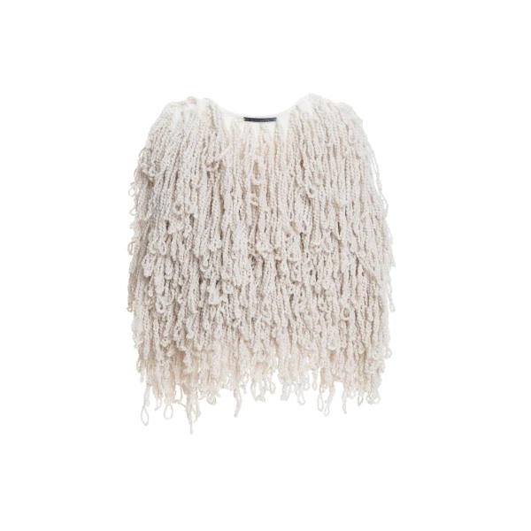 Maria Lucia Hohan Fussili Cape in Ivory | Scarves | Luxury Shoes 