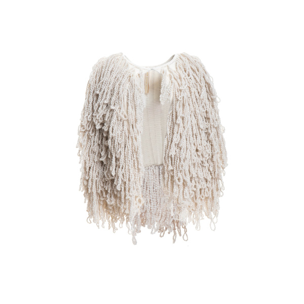 Maria Lucia Hohan Fussili Cape in Ivory | Scarves | Luxury Shoes 