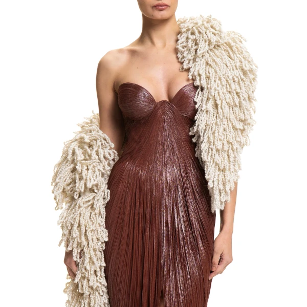 Maria Lucia Hohan Fussili Scarf in Ivory | Scarves | Luxury Shoes 
