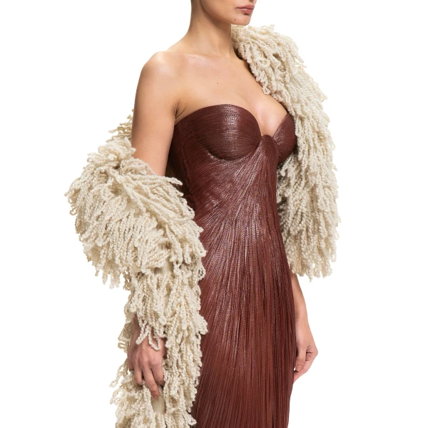 Maria Lucia Hohan Fussili Scarf in Ivory | Scarves | Luxury Shoes 