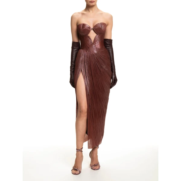 Maria Lucia Hohan Huda Gown in Truffle | Evening Gowns | Luxury Shoes 