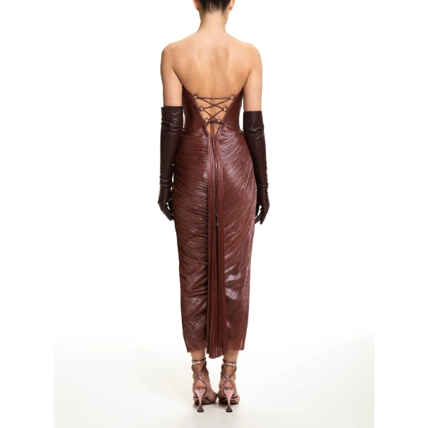 Maria Lucia Hohan Huda Gown in Truffle | Evening Gowns | Luxury Shoes 