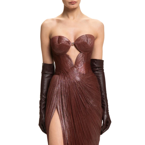 Maria Lucia Hohan Huda Gown in Truffle | Evening Gowns | Luxury Shoes 