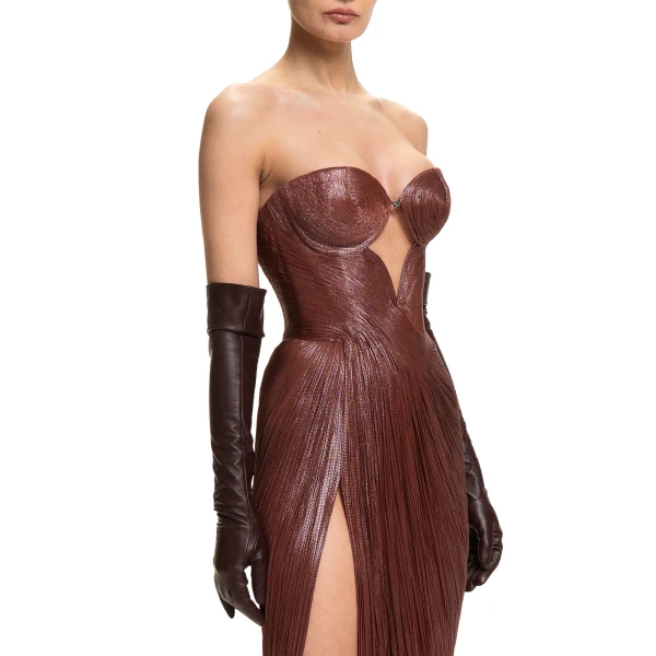 Maria Lucia Hohan Huda Gown in Truffle | Evening Gowns | Luxury Shoes 