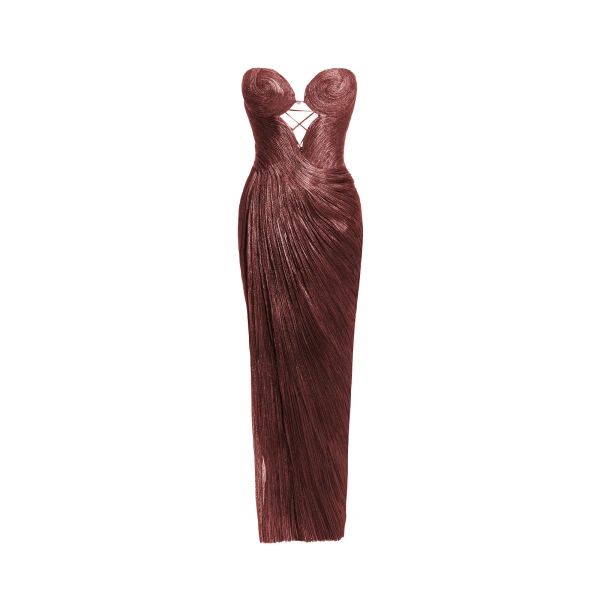 Huda Gown in Truffle