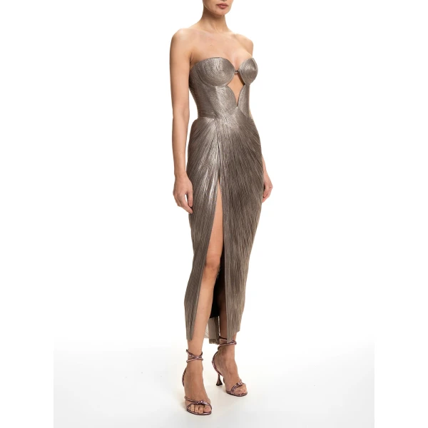 Maria Lucia Hohan Huda Gown in Woodsmoke | Evening Gowns | Luxury Shoes 