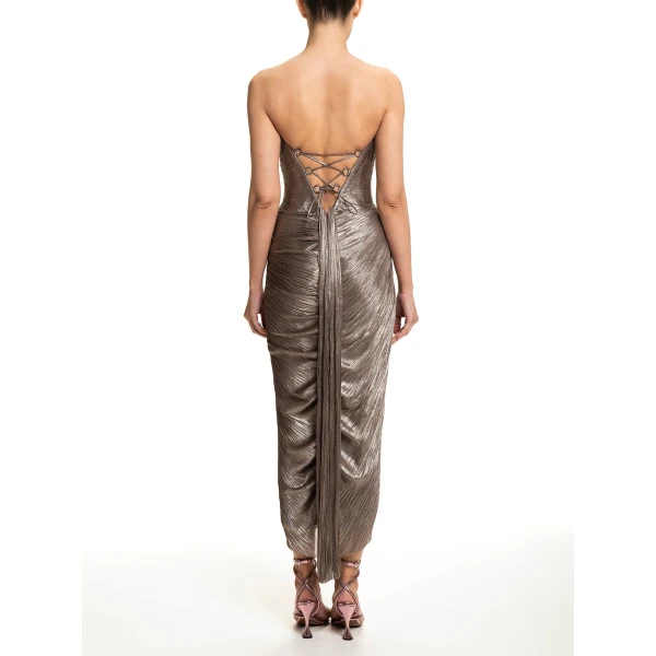 Maria Lucia Hohan Huda Gown in Woodsmoke | Evening Gowns | Luxury Shoes 