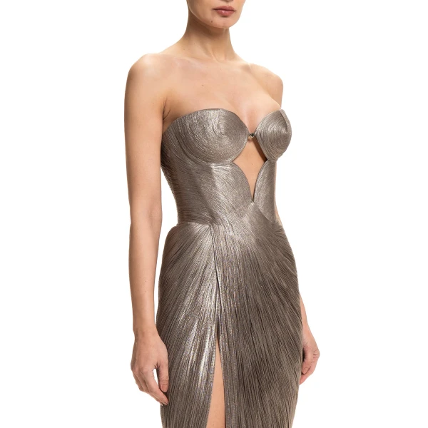 Maria Lucia Hohan Huda Gown in Woodsmoke | Evening Gowns | Luxury Shoes 