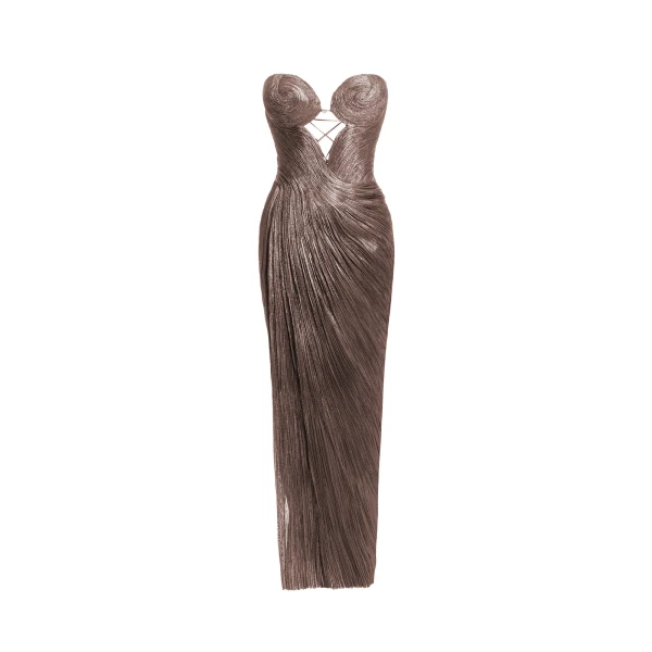 Maria Lucia Hohan Huda Gown in Woodsmoke | Evening Gowns | Luxury Shoes 