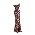 Maria Lucia Hohan Kimi Gown in Cocoa Houndstooth | Evening Gowns | Luxury Shoes 