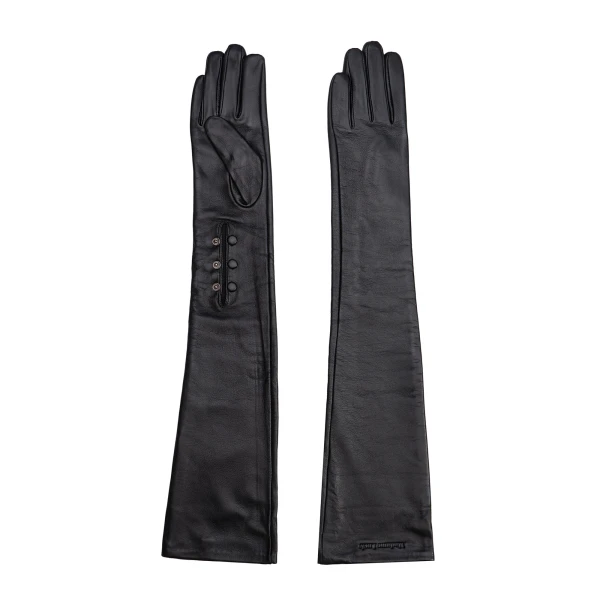 Maria Lucia Hohan Leandra Long Leather Gloves in Black | Gloves | Luxury Shoes 