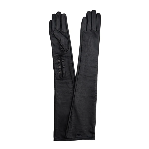 Maria Lucia Hohan Leandra Long Leather Gloves in Black | Gloves | Luxury Shoes 