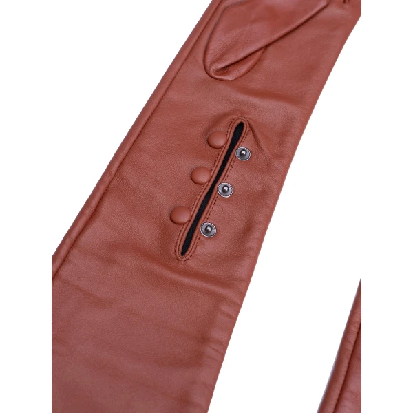 Maria Lucia Hohan Leandra Long Leather Gloves in Fizz | Gloves | Luxury Shoes 