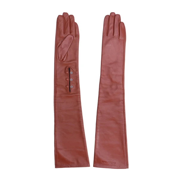 Maria Lucia Hohan Leandra Long Leather Gloves in Fizz | Gloves | Luxury Shoes 