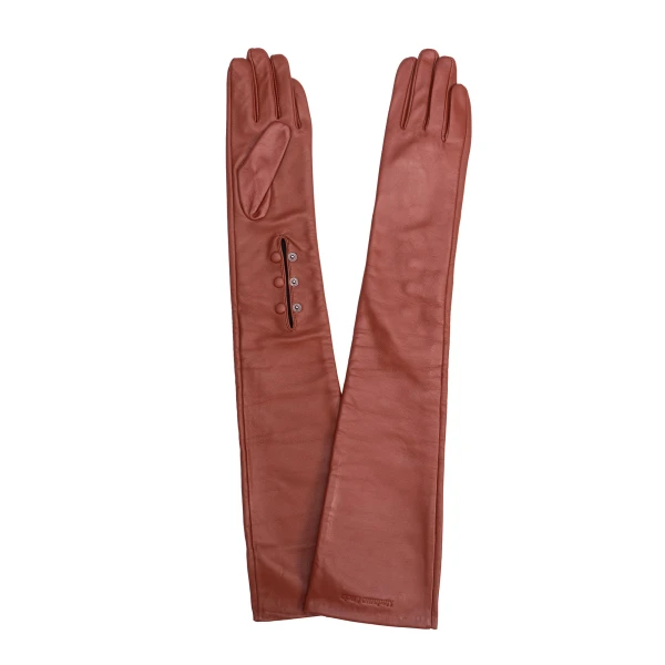 Maria Lucia Hohan Leandra Long Leather Gloves in Fizz | Gloves | Luxury Shoes 