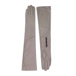 Maria Lucia Hohan Leandra Long Leather Gloves in Taupe | Gloves | Luxury Shoes 