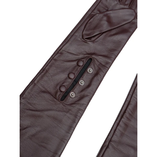 Maria Lucia Hohan Leandra Long Leather Gloves in Truffle | Gloves | Luxury Shoes 