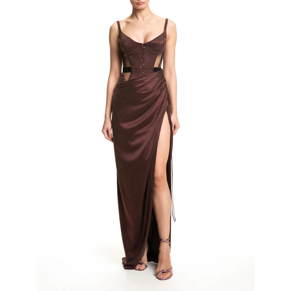 Maria Lucia Hohan Maleena Gown in Bitter Chocolate | Evening Gowns | Luxury Shoes 