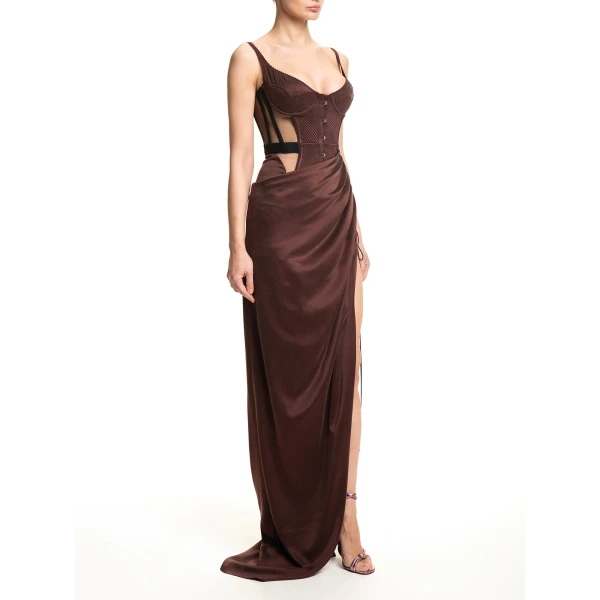 Maria Lucia Hohan Maleena Gown in Bitter Chocolate | Evening Gowns | Luxury Shoes 