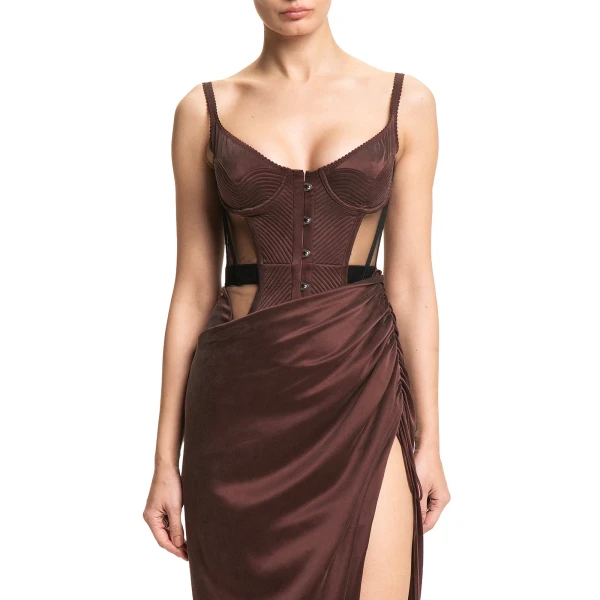 Maria Lucia Hohan Maleena Gown in Bitter Chocolate | Evening Gowns | Luxury Shoes 