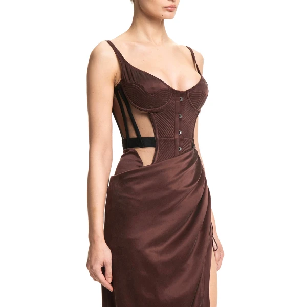 Maria Lucia Hohan Maleena Gown in Bitter Chocolate | Evening Gowns | Luxury Shoes 