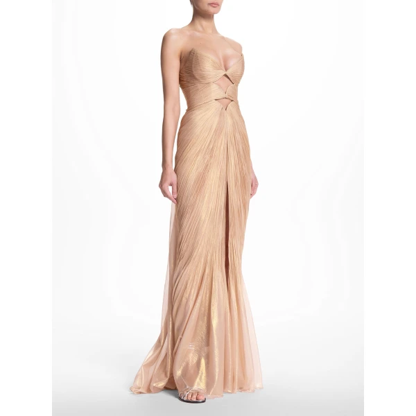 Maria Lucia Hohan Mischa Gown in Champagne | Evening Gowns | Luxury Shoes 