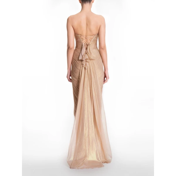 Maria Lucia Hohan Mischa Gown in Champagne | Evening Gowns | Luxury Shoes 