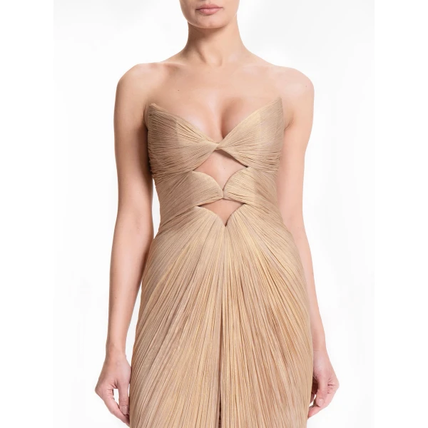 Maria Lucia Hohan Mischa Gown in Champagne | Evening Gowns | Luxury Shoes 