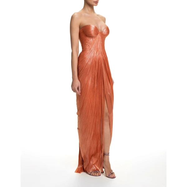 Maria Lucia Hohan Nadira Gown in Peach Fizz | Evening Gowns | Luxury Shoes 