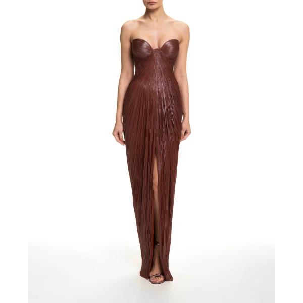 Maria Lucia Hohan Nadira Gown in Truffle | Evening Gowns | Luxury Shoes 
