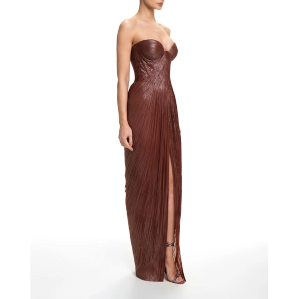 Maria Lucia Hohan Nadira Gown in Truffle | Evening Gowns | Luxury Shoes 