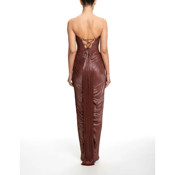 Maria Lucia Hohan Nadira Gown in Truffle | Evening Gowns | Luxury Shoes 