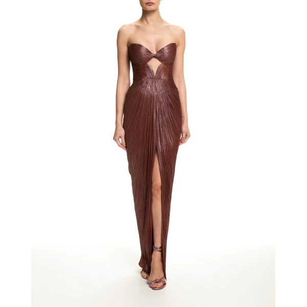 Maria Lucia Hohan Naima Gown in Truffle | Evening Gowns | Luxury Shoes 