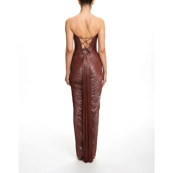 Maria Lucia Hohan Naima Gown in Truffle | Evening Gowns | Luxury Shoes 