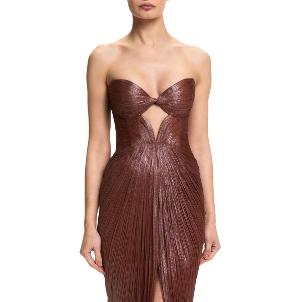 Maria Lucia Hohan Naima Gown in Truffle | Evening Gowns | Luxury Shoes 