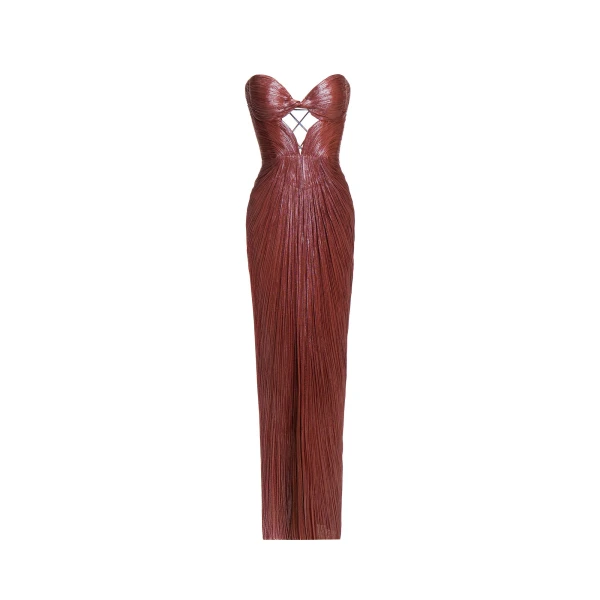 Maria Lucia Hohan Naima Gown in Truffle | Evening Gowns | Luxury Shoes 