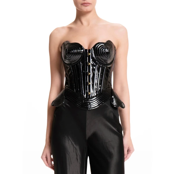 Maria Lucia Hohan Rosalinda Corset in Licorice | Sleeveless | Luxury Shoes 