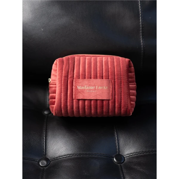 Maria Lucia Hohan Velvet Cosmetic Bag in Caramel | Wallets & Purses | Luxury Shoes 