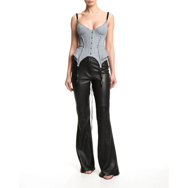 Maria Lucia Hohan Wildcat Corset in Silver | Sleeveless | Luxury Shoes 