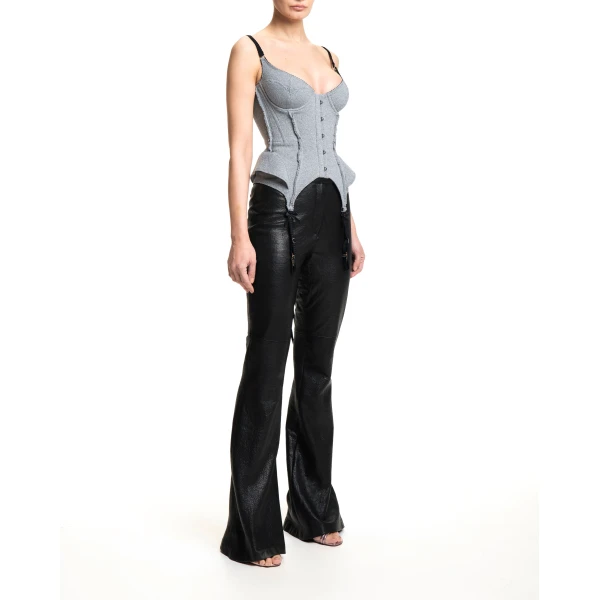 Maria Lucia Hohan Wildcat Corset in Silver | Sleeveless | Luxury Shoes 