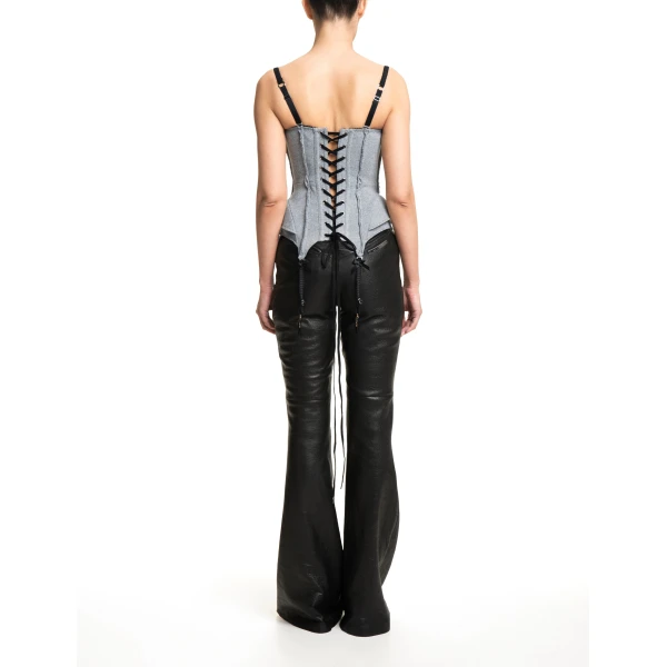 Maria Lucia Hohan Wildcat Corset in Silver | Sleeveless | Luxury Shoes 